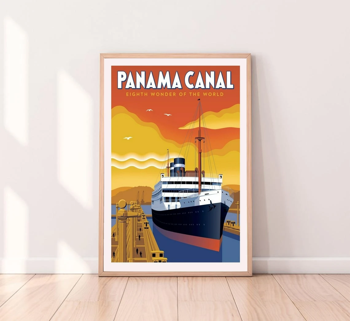 

Panama Canal Art Poster Canvas Poster Wall Painting Decoration (No Frame)