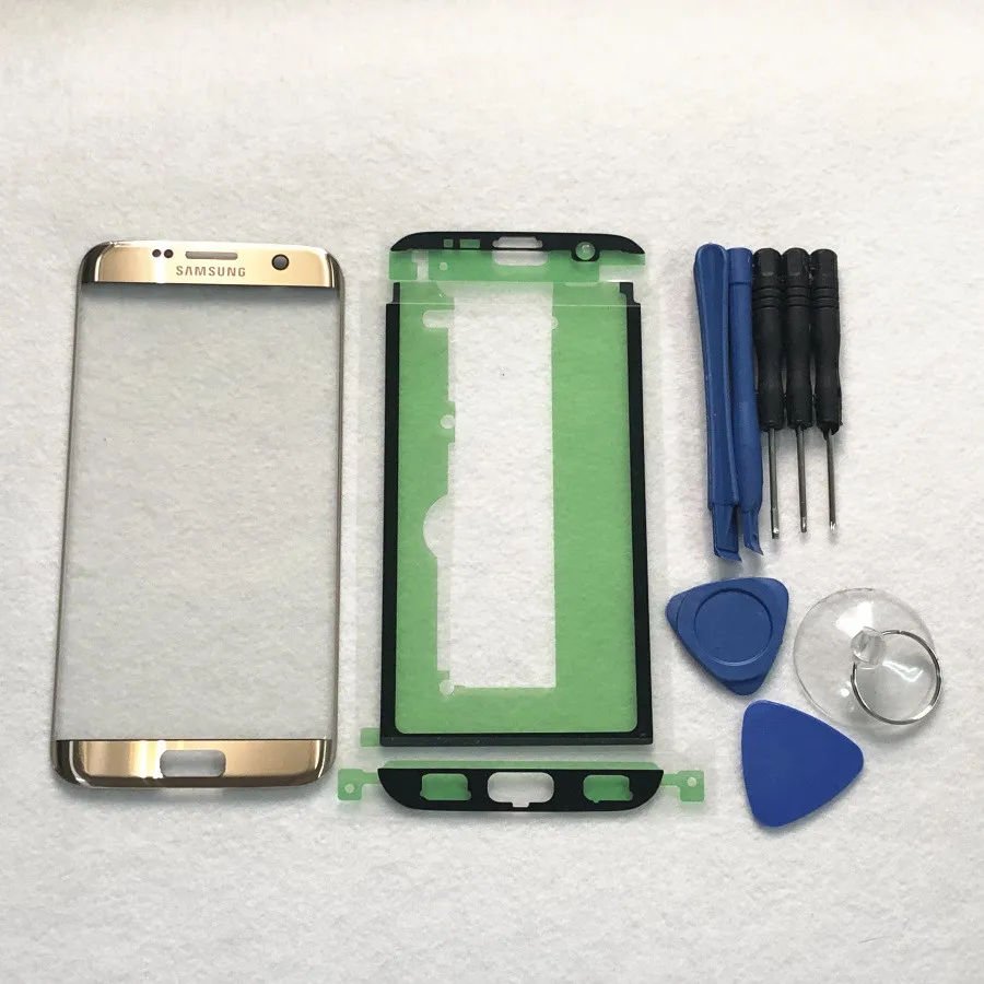 Замена внешнего стекла для samsung Galaxy S7 Edge G935 SM-G935F G935FD ЖК-дисплей сенсорный экран передняя внешняя стеклянная линза+ инструмент