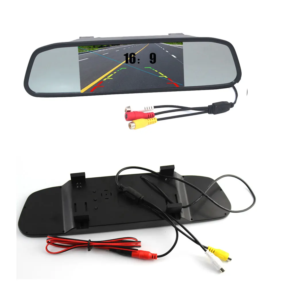 

Car Monitor 4.3 or 5 inch Color Tft LED Car Rearview Mirror 480*240 16:9 Screen 12v for Car Dvd Rear View Camera Vcr Video