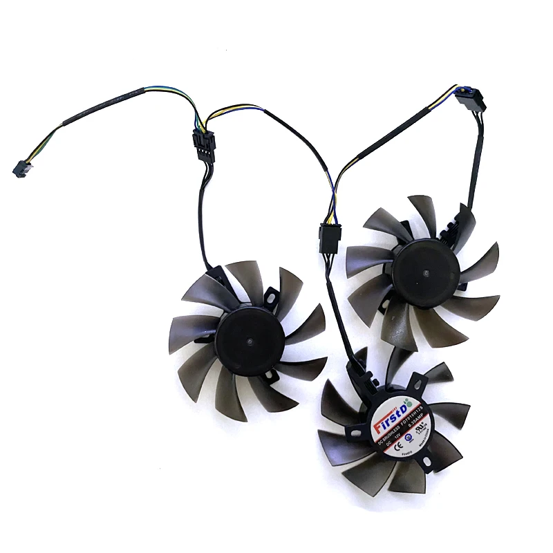 3 шт. 75 мм FD8015H12S FD7010H12S 4PIN 12V 0.35AMP RadeonVII охлаждающий вентилятор GPU для XFX AMD Radeon VII