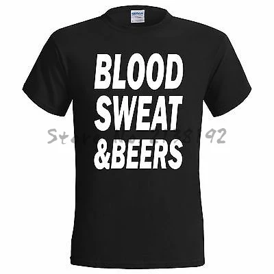 

Blood Sweat And Beers Funny Drinking Mens T Shirt 6 Nations men's top tees cotton tee-shirt summer style