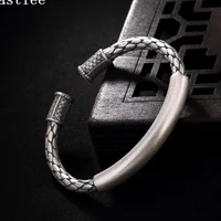 bastiee rope cuff bracelet silver 990 original bangles for girls vintage ethnic hmong handmade jewelry