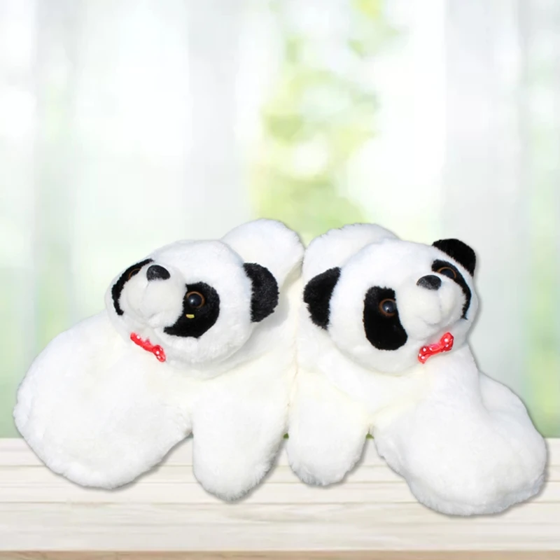 

Adult Kids Parent-Child Winter Fuzzy Plush Warm Full Finger Gloves Cute 3D Cartoon Panda Stuffed Toy Mittens Hand Warmer