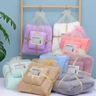 Большое полотенце из кораллового флиса, 70x140 см, 35x7, 5 см, 2 шт., супервпитывающее мягкое банное полотенце + полотенце для лица, банное полотенце из чистого хлопка для взрослых