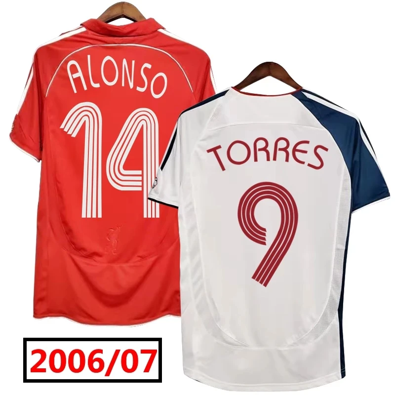 

2006/07 RETRO SOCCER JERSEY HOME AND AWAY ALONSO TORRES GERRARD FOOTBALL SHIRTS CAMISETA UNIFORMS IN STOCK