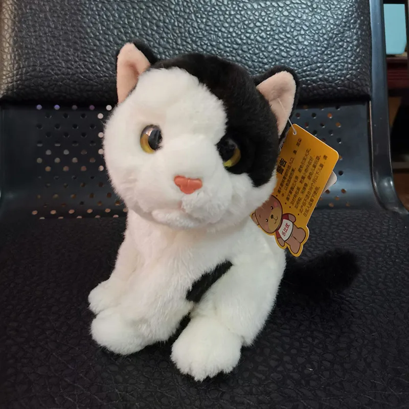 Маленькие черно-белые игрушки для кошек Реалистичная плюшевая игрушка мягкая