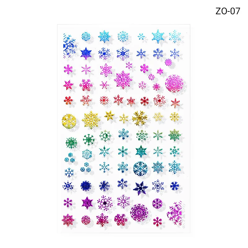 

Chameleon Christmas Nail Art Stickers Hollow Elk Maple Leaf Decals Snowflake3D Design Sticker Holographic Manicure Decoration