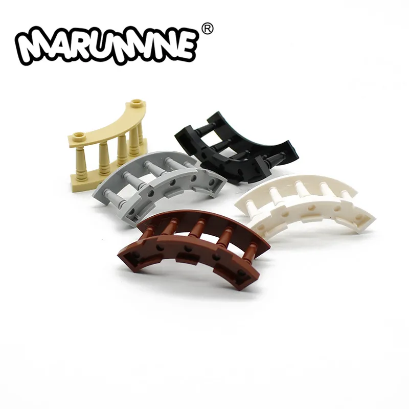 

MARUMINE MOC Bricks 4x4x2 Fence Quarter Round Spindled with 2 Studs 30056 City House Street View DIY Building Blocks Accessories