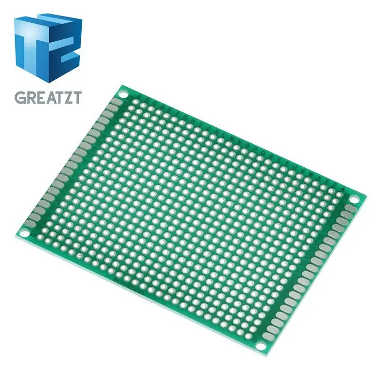 GREATZT 5PCS 6*8 6X8cm Double Side Prototype pcb Breadboard Universal Printed Circuit Board for Arduino 1.6mm 2.54mm Glass Fiber |