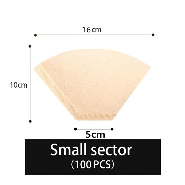 100 Pcs small 100 шт. деревянный ручной V60 капельного бумажный фильтр для кофе 102 Кофе мешок-сито для эспрессо, чая принадлежности, ложки-ситечки - Цвет: 100 Pcs small
