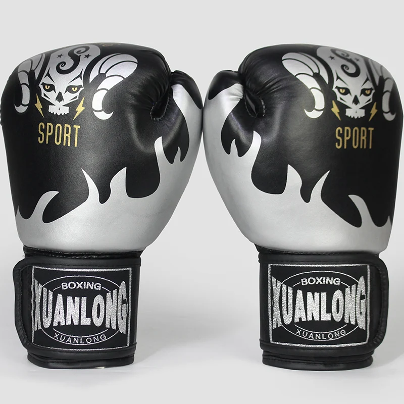 

Men Boxing Gloves Leather Kick Everlast Black Taekwondo Karate Boxing Gloves Wraps Luvas De Boxe Martial Arts Products YD50ST