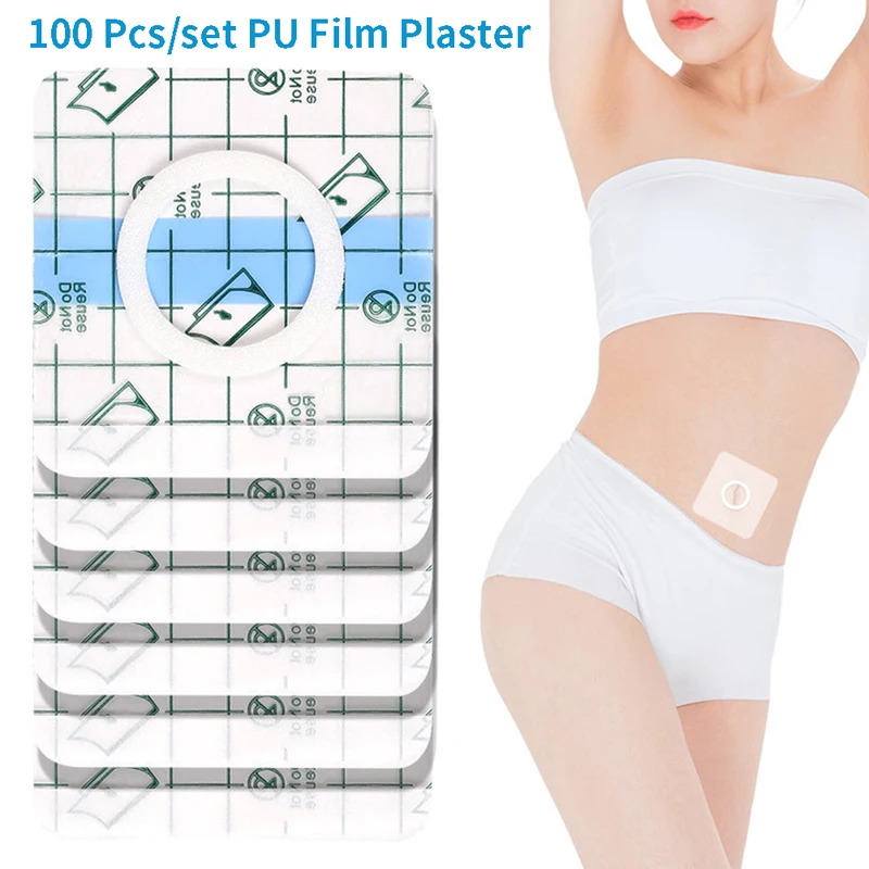 

100 шт., водонепроницаемые Прозрачные пластыри из ПУ кожи