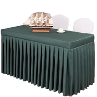 plain polyester hotel conference table skirting cover can do customized size