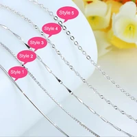 yanhui 5 style real 925 sterling silver necklaces slim thin snake chains necklace women body box chain for child girl mn001