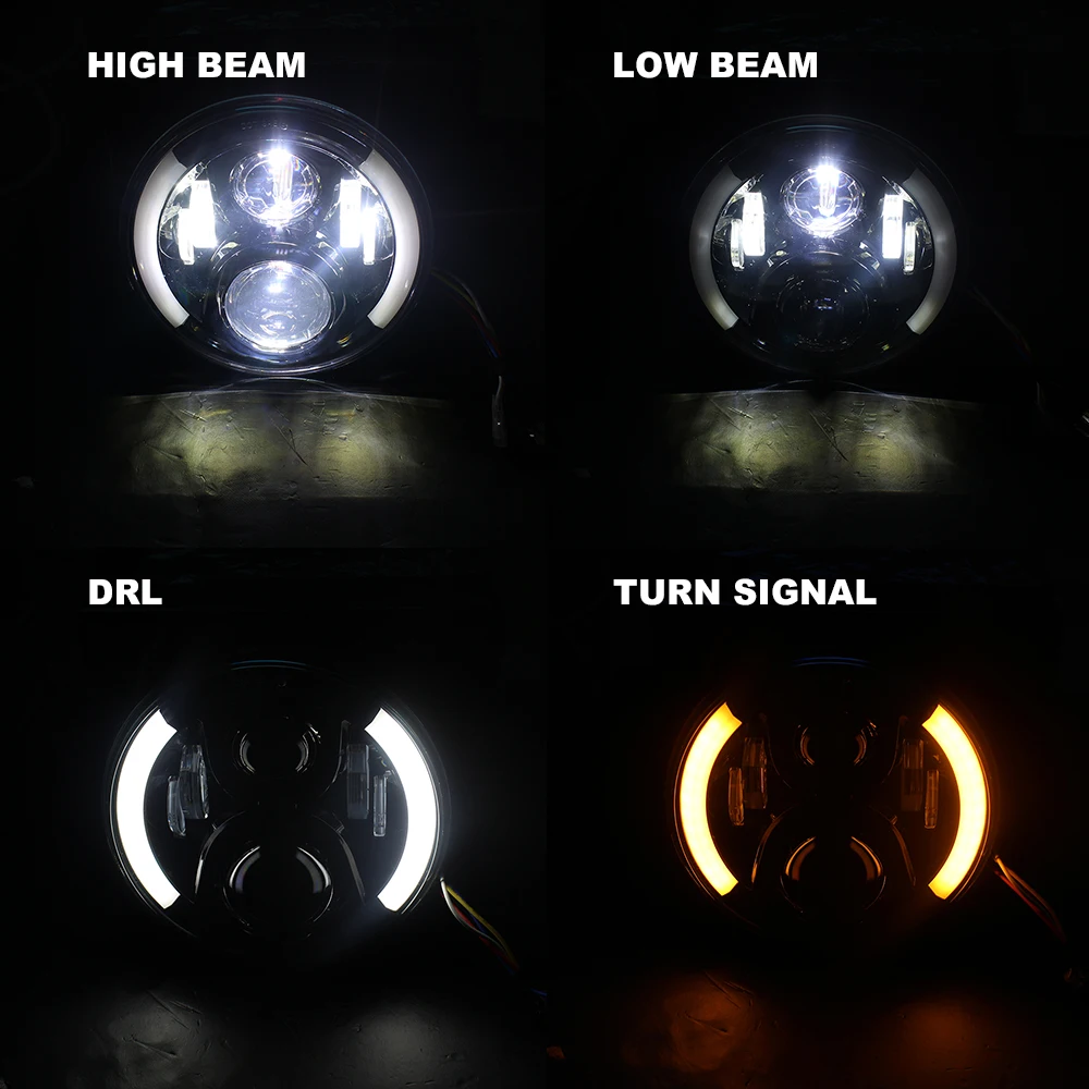2 шт. для Jeep Wrangler головной светильник s 7 дюймовый круглый светодиодный Conversion Kit DRL в