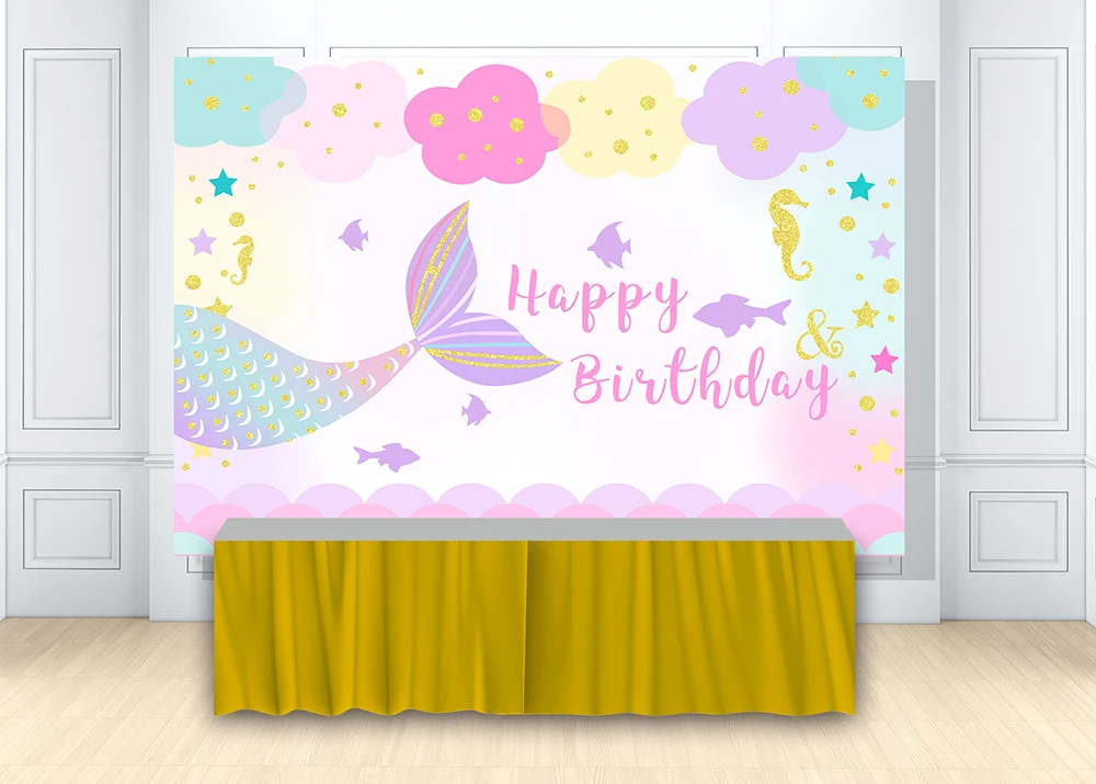 Русалка фон для фотосъемки облако детский душ День Рождения украшения