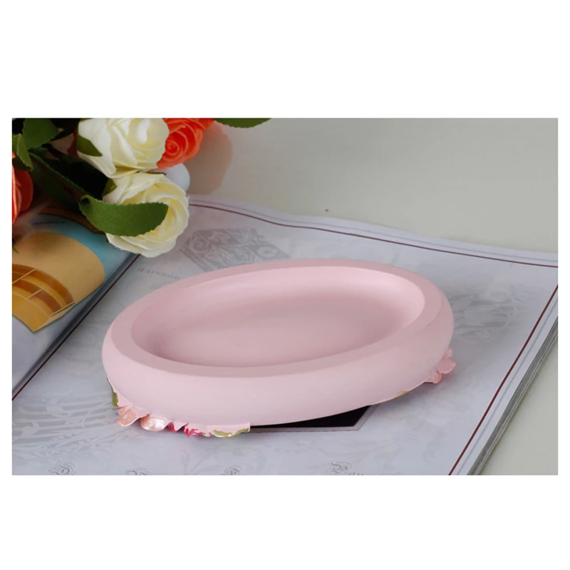 Набор полимерных принадлежностей для ванной комнаты в стиле кантри 5 шт. дозатор