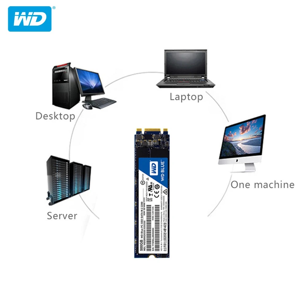 Оригинальный Western Digital Blue SSD 250 ГБ 500 M.2 2280 560 МБ/с. Внутренний твердотельный