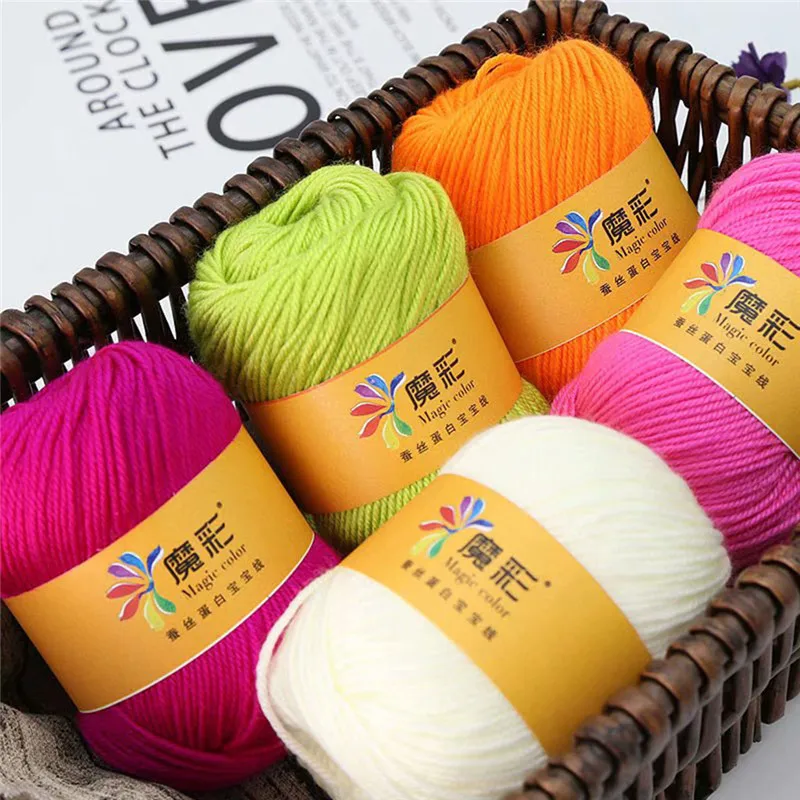 Вязание крючком Diy свитер линия шарфа 4 пряди грубой хлопковой шерсти группа