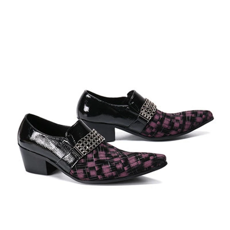 Мужские официальные туфли на высоком каблуке деловые классические мужские