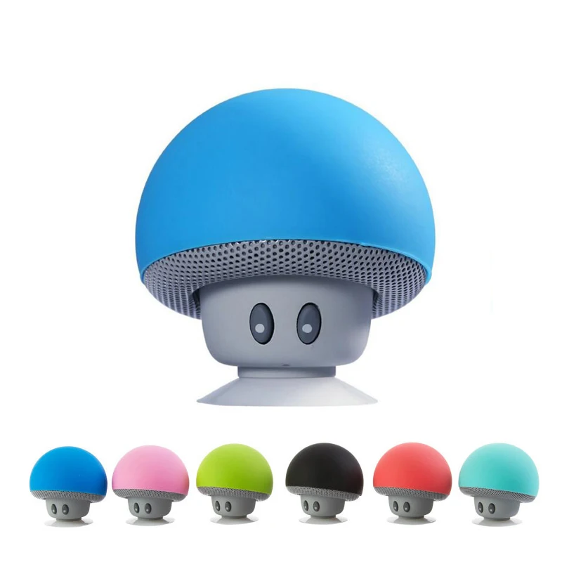 Mixed colors Мультфильм гриб Беспроводной bluetooth динамик водостойкая присоска Мини bluetooth динамик аудио открытый портативный кронштейн - Цвет: Mixed colors