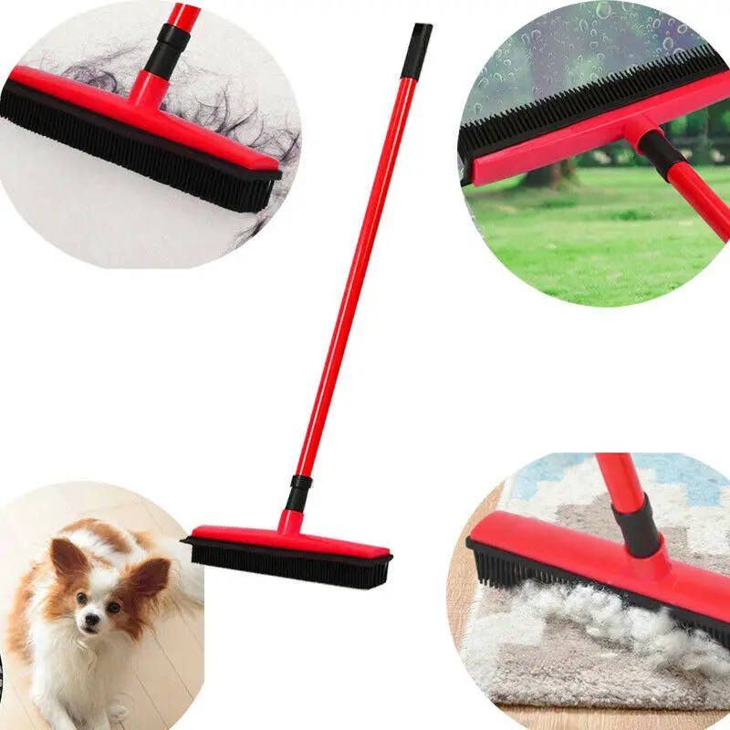 

Pet Carpet Hair Removal Broom Rubber Floor Cleaning Brush Window Cleaning Artifact Telescopic Dust Mop Household Dust Sweeper