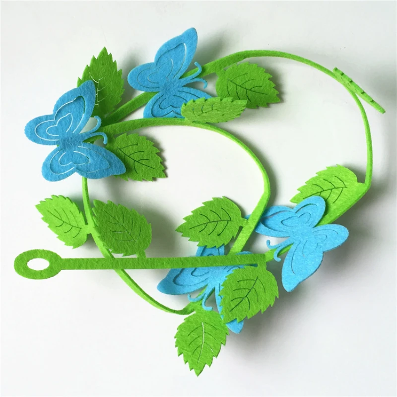 5 шт. цветные войлочные резные плетеные листья в виде бабочек Нетканая ткань