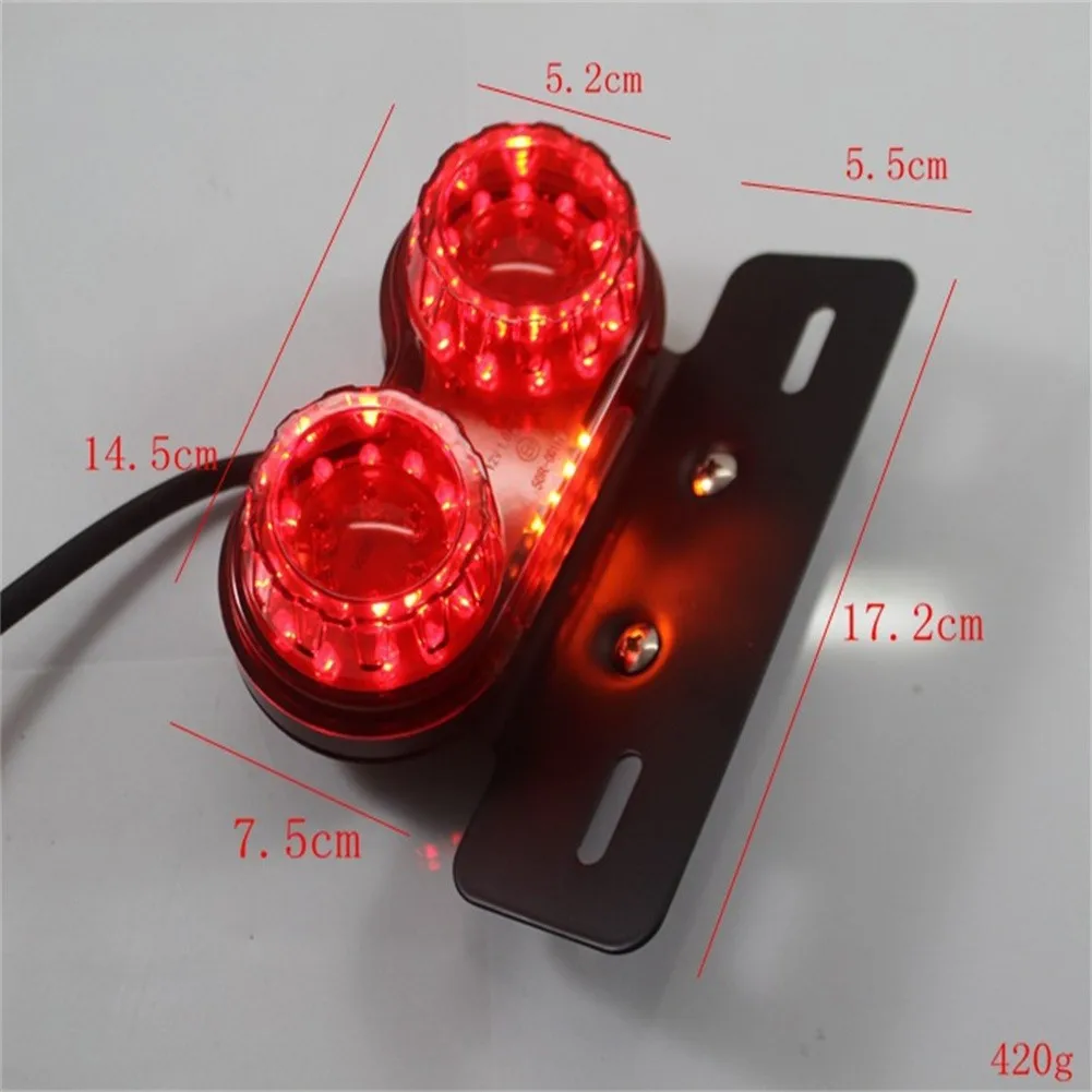 1pc Motorcycle LED Dual Twin Brake Tail Turn Signal License Plate Integrated Light Indicator For ATVs Dirt Bike Custom Chopper |