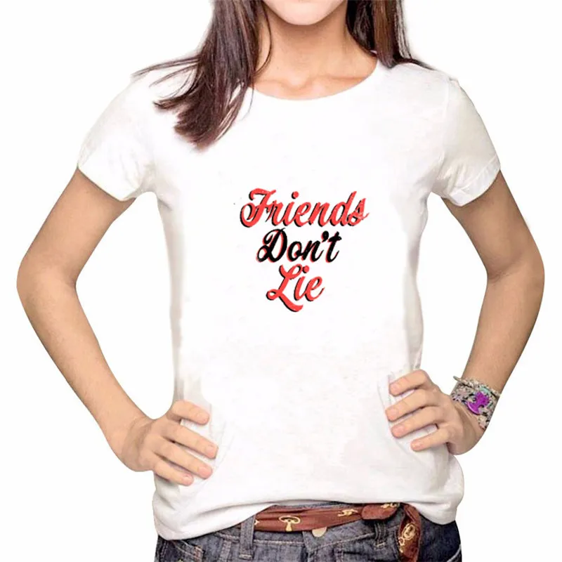 Футболка с надписью Friends Don't Lie женские летние топы свободные футболки для