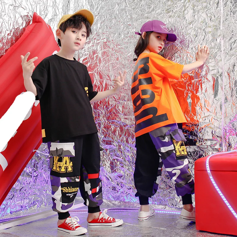 Свободная футболка для мальчиков Современная Одежда танцев детская одежда в