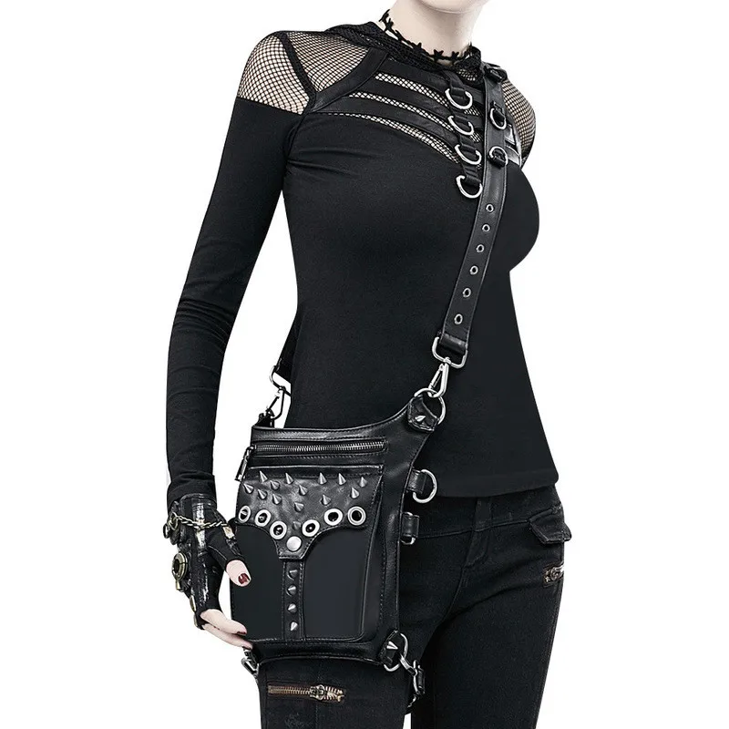 

Vintage Steampunk Bag Steam Punk Retro Rock Gothic Retro Bag Goth Shoulder Waist Bags Packs Victorian Style Women Men Leg Bag E2