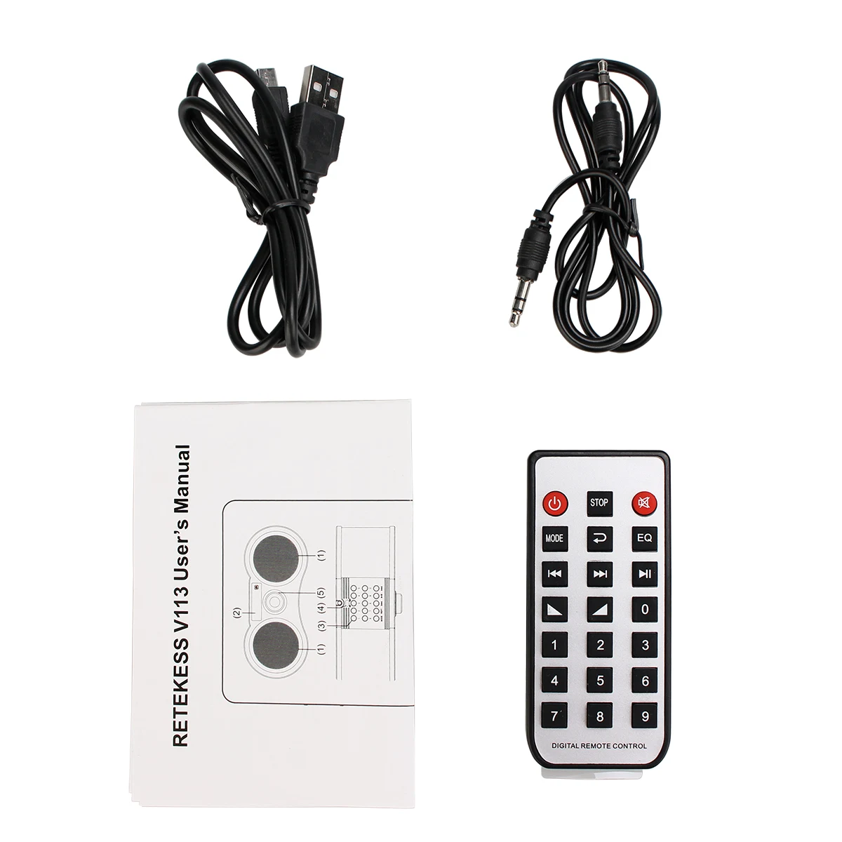 Retekess V-113 FM portable Radio Stereo Digital Radio Receiver Speaker USB Disk TF Card MP3 Music Player Remote Control