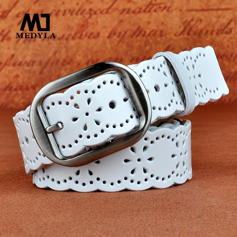 fashion luxury designer hollow out belt women high quality full grain real genuine leather girdle breathable belt for jeans