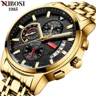 Мужские водонепроницаемые кварцевые часы с хронографом, из нержавеющей стали