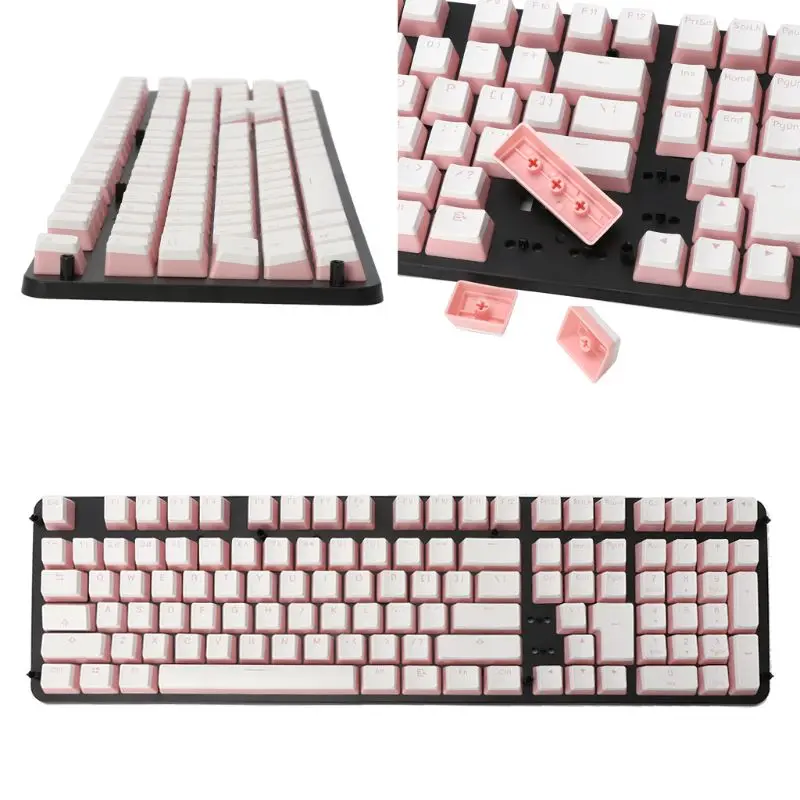 RGB 108 колпачки для ключей ANSI макет добавлены розовые пудинга из ПБТ с двойной