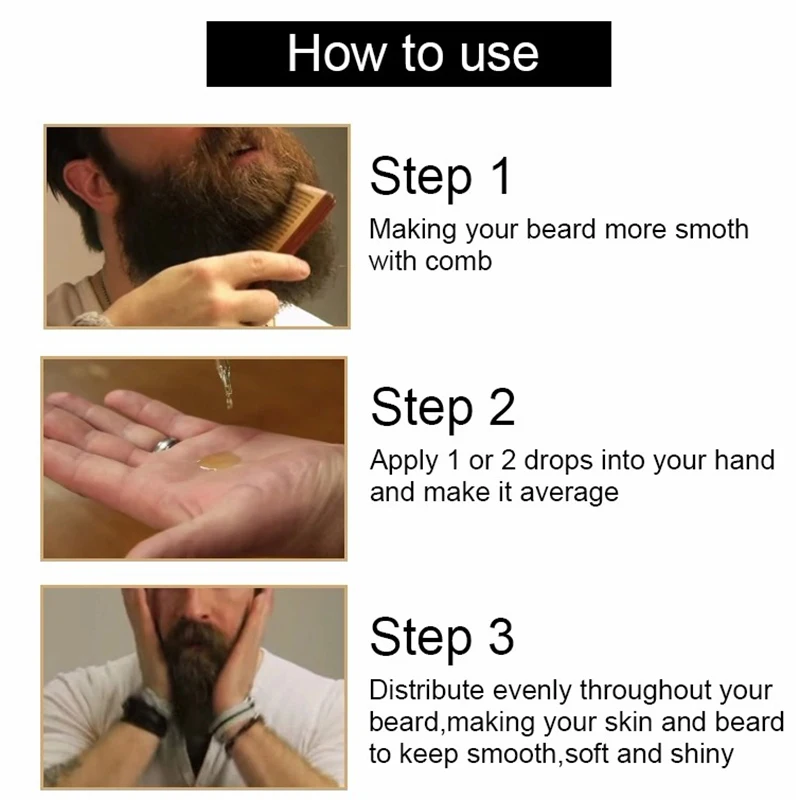 

1PC 30ml 100% Organic Beard Oil Hair Loss Products Spray Beard Growth Oil Men Beard Grow Oil for Man Facial Hair Care Hair Care