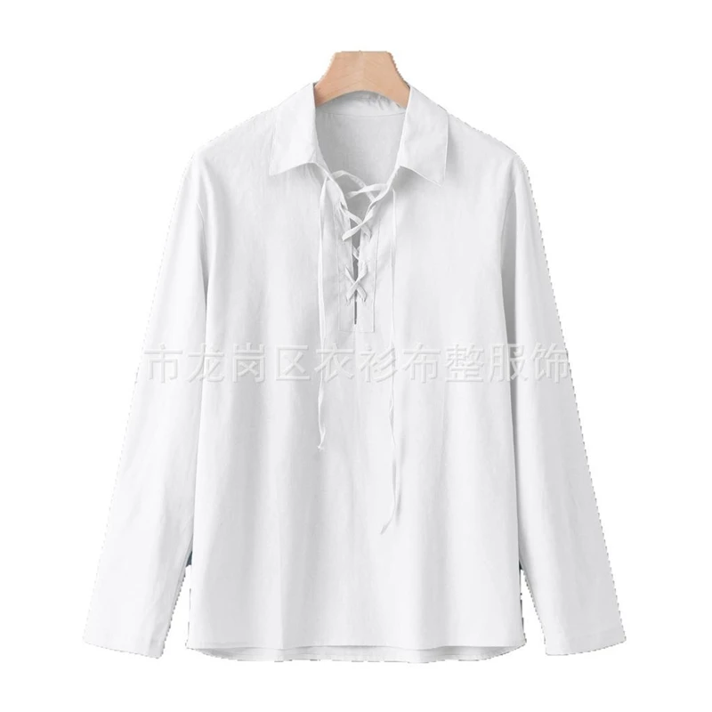 

New 2019 summer thin collage cotton hemp sleeve Youth Popular Lapel men's shirt