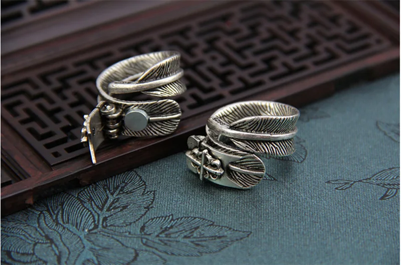 Религиозный крест Иисус Личность ретро открытие кольцо ручное перо ювелирные