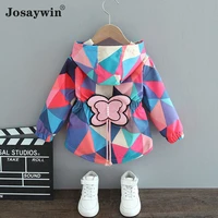 new style children jacket coats baby girl print autumn parkas jacket coat for girl butterfly hooded outerwear childrens clothes