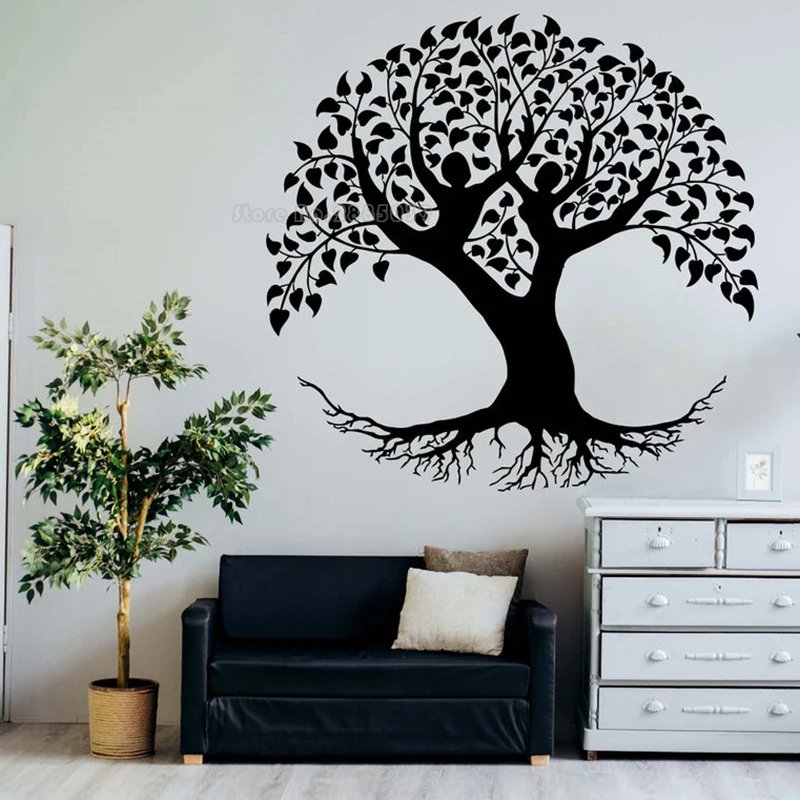 Обои с деревьями ветками Лесной рост щеточкой силуэт Coppice Виниловая наклейка на