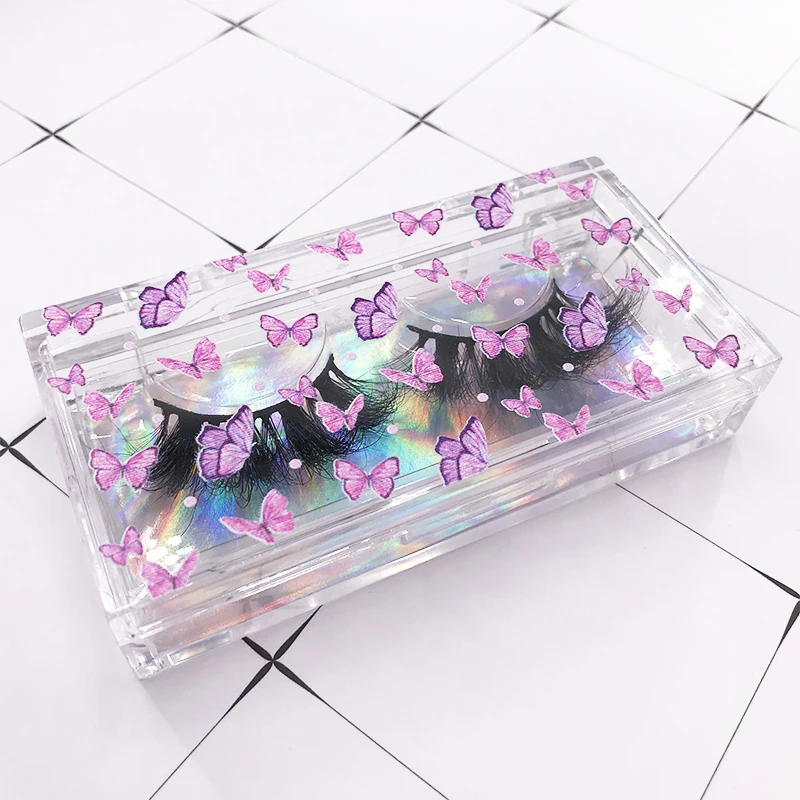Акриловая прозрачная коробка печать логотипа бабочки 24 коробки набор