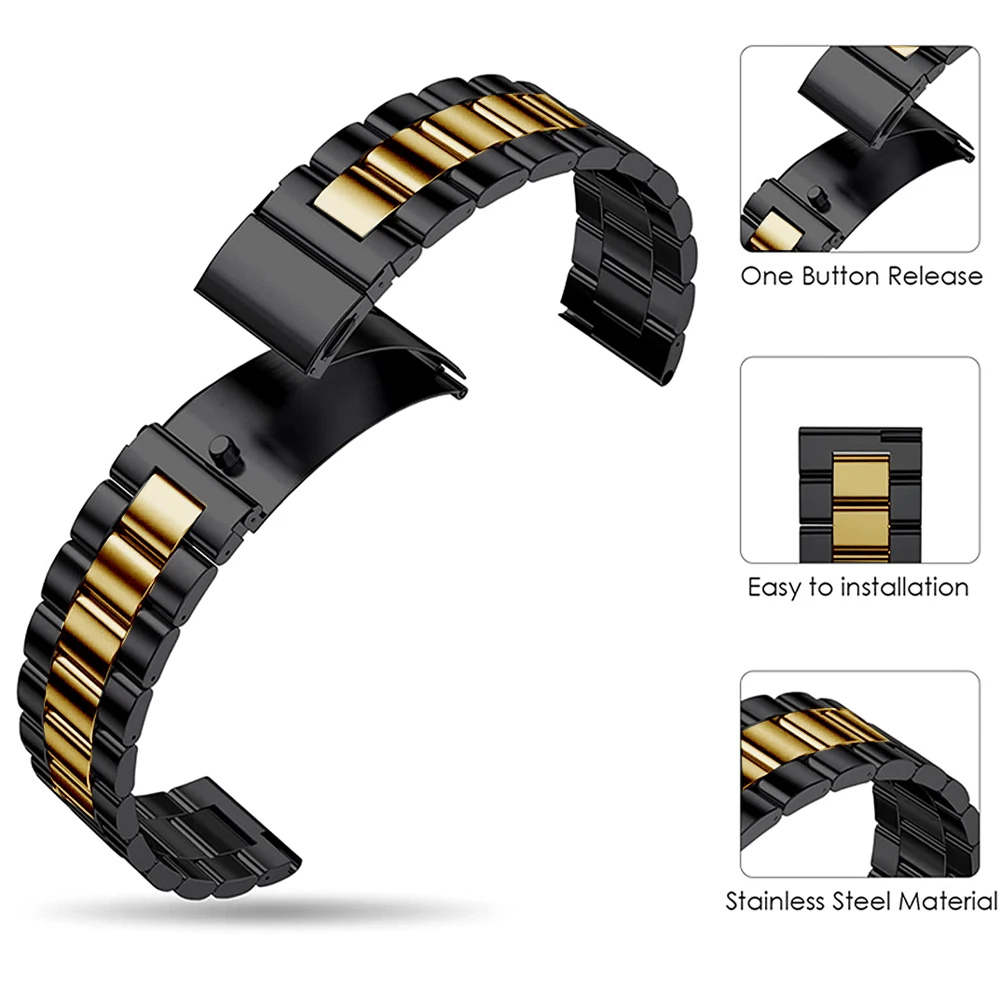 Stainless Steel Metal Strap for Samsung Galaxy Watch 3 41/45mm Bands Watchband for Galaxy 42/46mm Watch Active 2 Gear Band 20 22