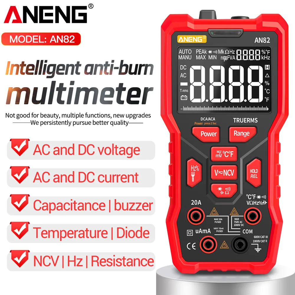 ANENG AN82 PRO тестер мультиметр мини цифровой профисионал multimeter esr метр аккумулятора