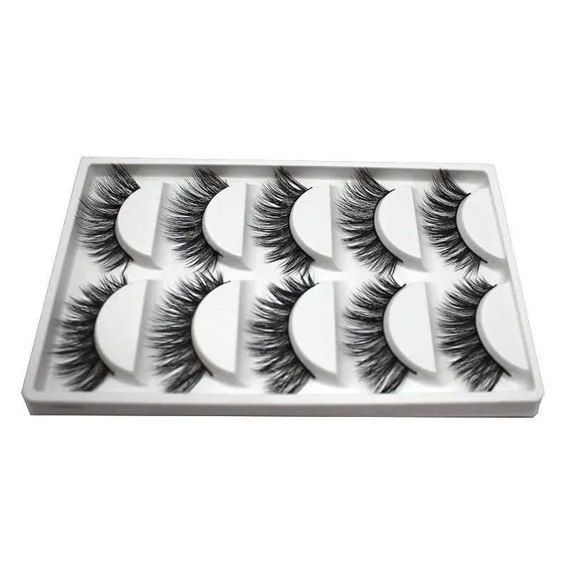 Набор объемных ресниц из норки 5 пар натуральные густые длинные мягкие Роскошные