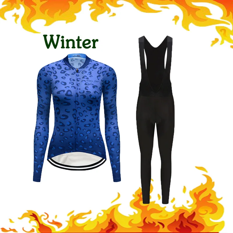 Зимние женские Дорожный велосипед Велоспорт Джерси Термальность флисовый