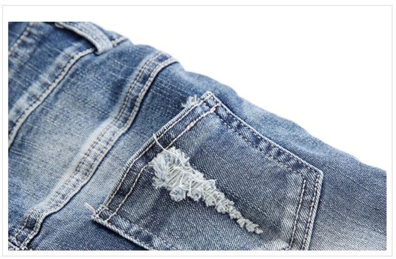 Джинсы для мальчиков детские джинсовые комбинезоны с дырками джинсы в Корейском