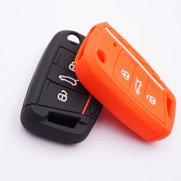 Cocolockey силиконовый чехол для ключа vw golf 7 mk7 skoda seat smart keyless 3 кнопки дистанционный