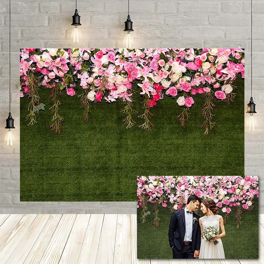 Avezano темно зеленая трава фотография фон розовый цветок день рождения вечеринка