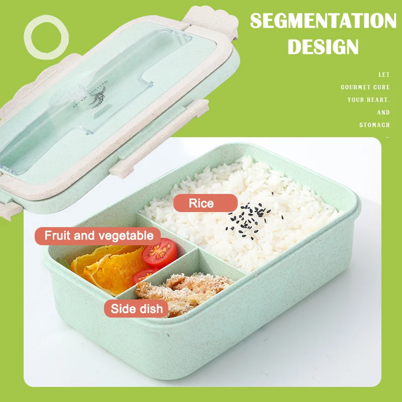 Горячий Ланч бокс 1000 мл посуда из пшеничной соломы контейнер для хранения еды