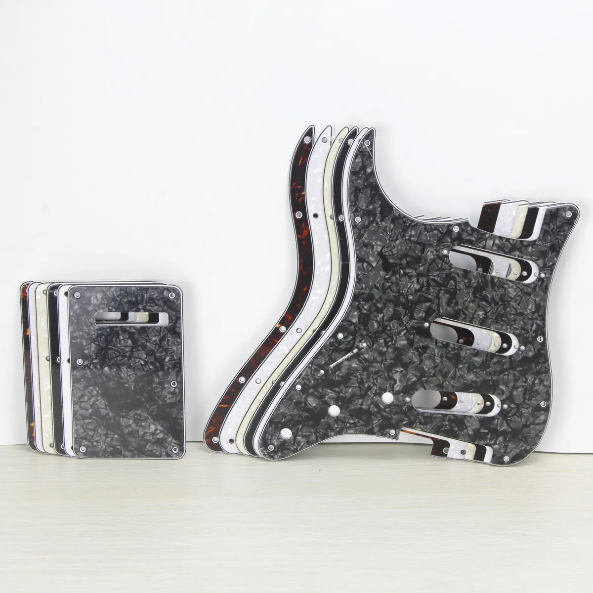 

FLEOR Set of Left Handed Guitar Pickguard SSS & Back Plate & Screws for 11 Hole ST Guitar Parts, 6 Colors Option